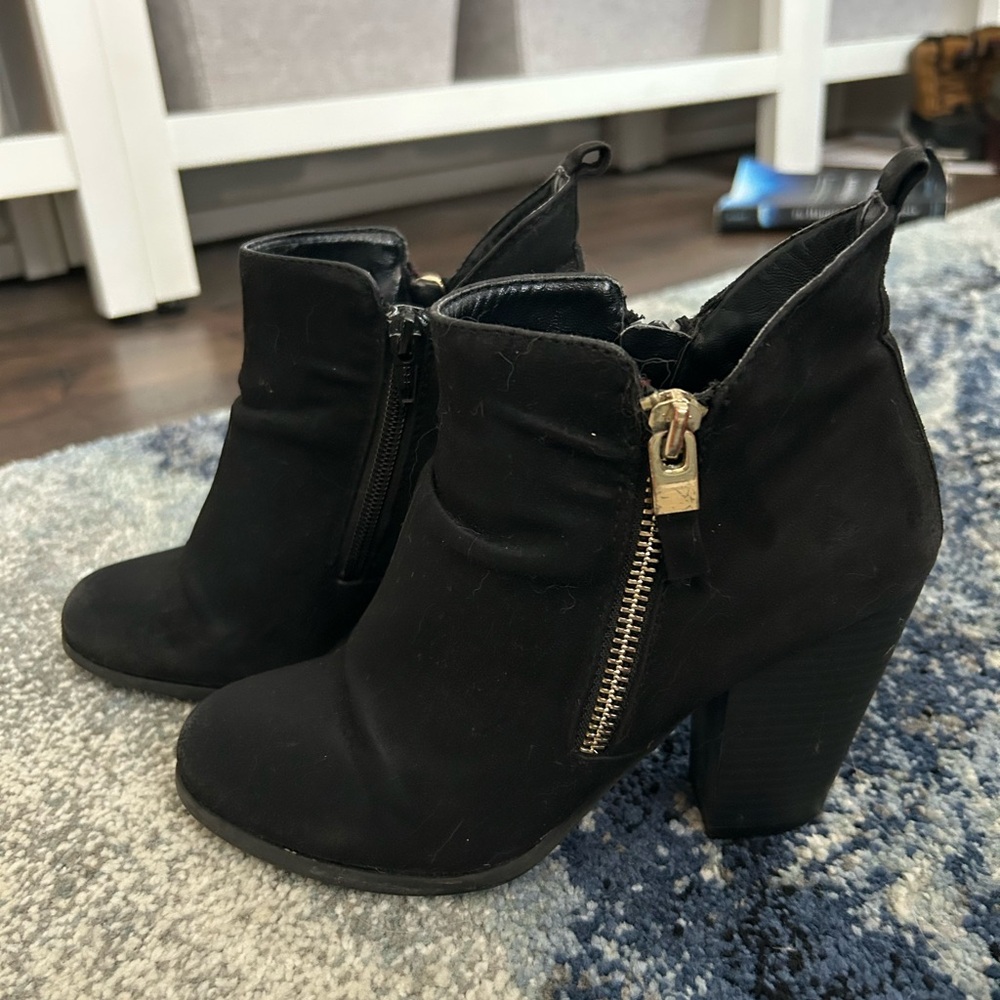 Call It Spring Black Ankle Booties with Zipper